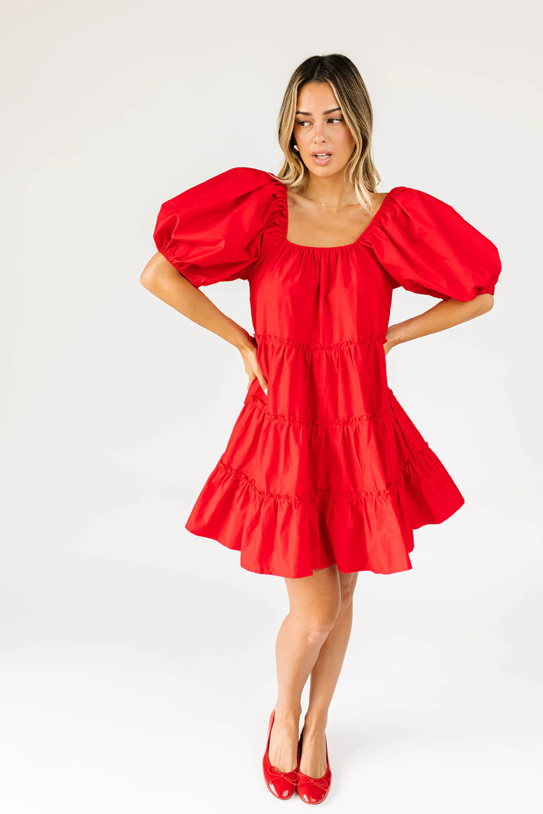 short daymaker dress // red poplin *zoco exclusive* - Image 8