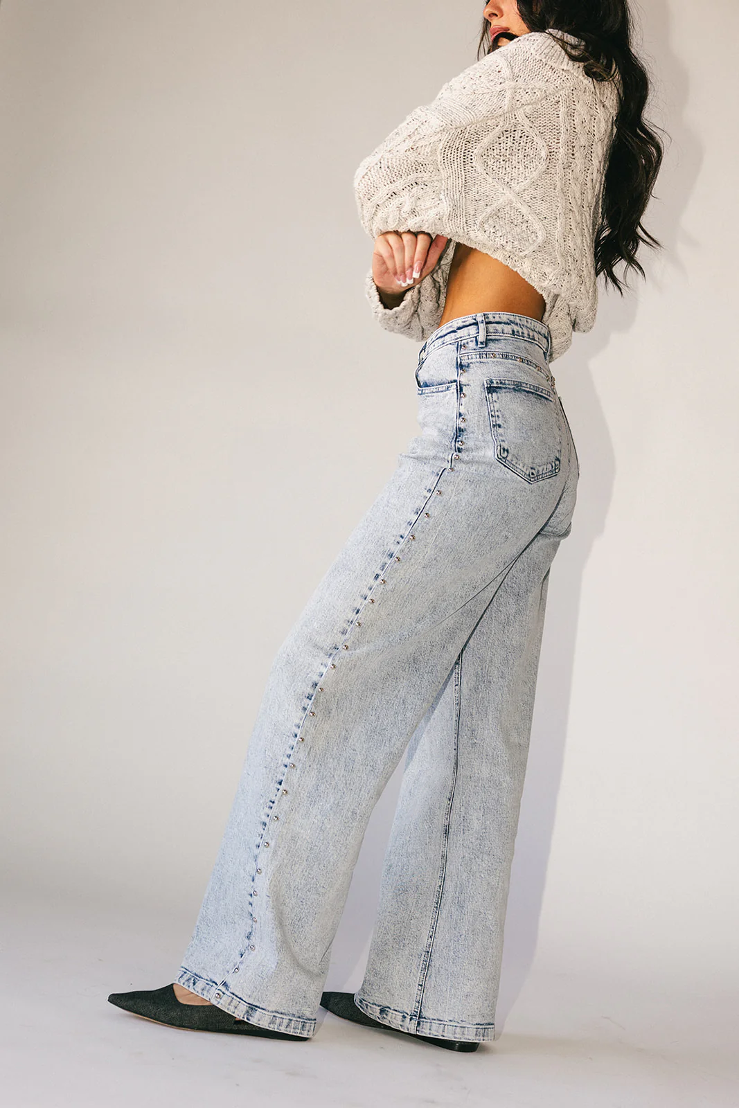 star studded wide leg denim - Image 11
