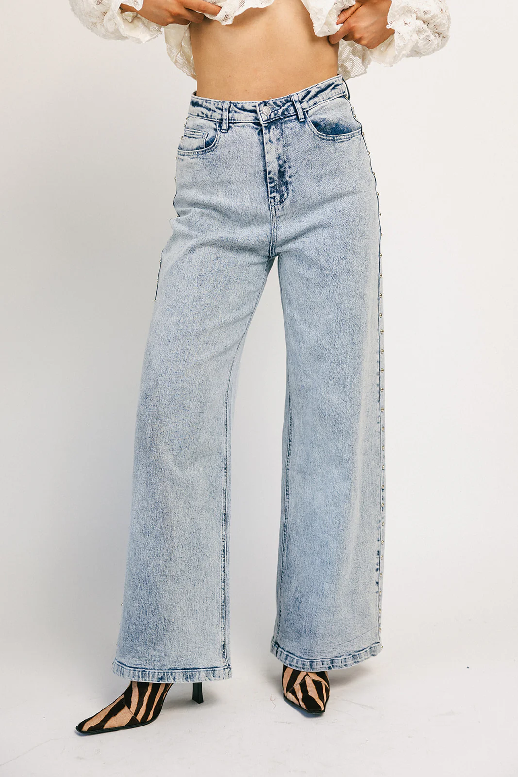 star studded wide leg denim - Image 16