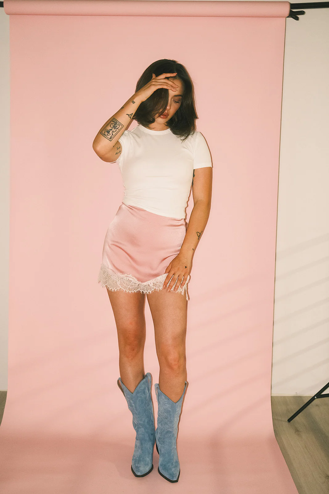 take a chance satin skirt // blush *zoco exclusive* - Image 11
