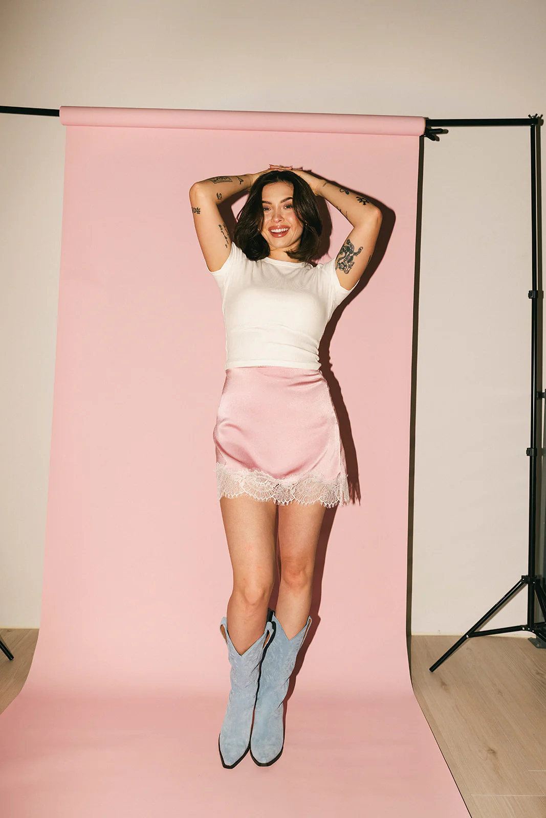 take a chance satin skirt // blush *zoco exclusive* - Image 8