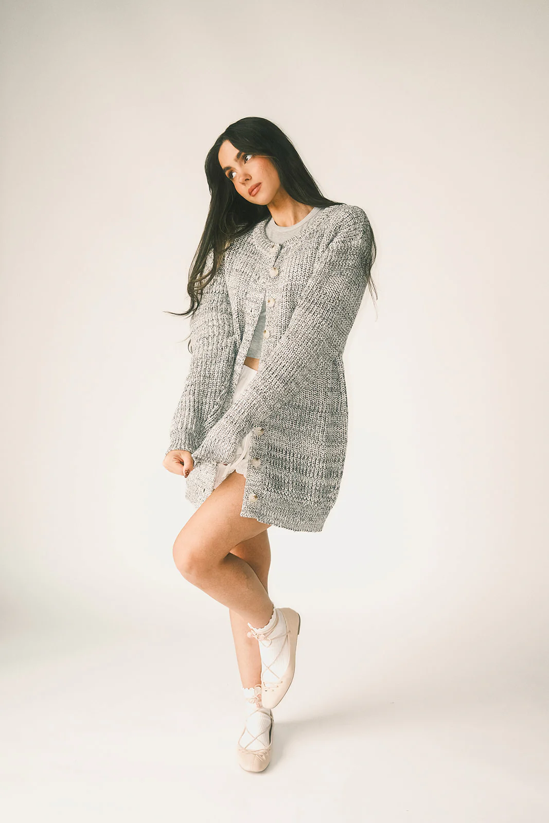 to the moon cardigan // grey *zoco exclusive* - Image 12