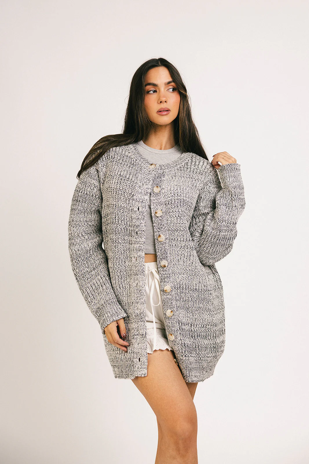 to the moon cardigan // grey *zoco exclusive* - Image 7
