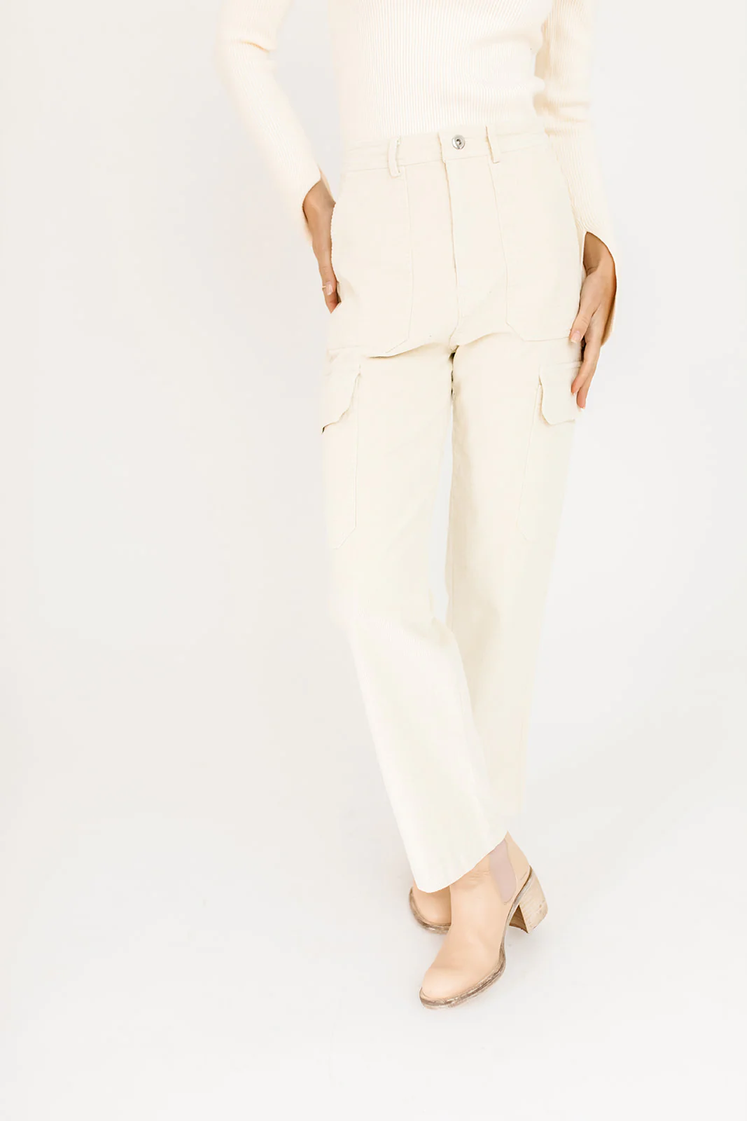 yesterday corduroy cargo pants - Image 3